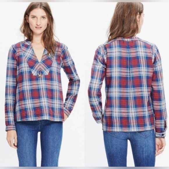 Madewell Tops - Madewell Casey Plaid Popover Shirt